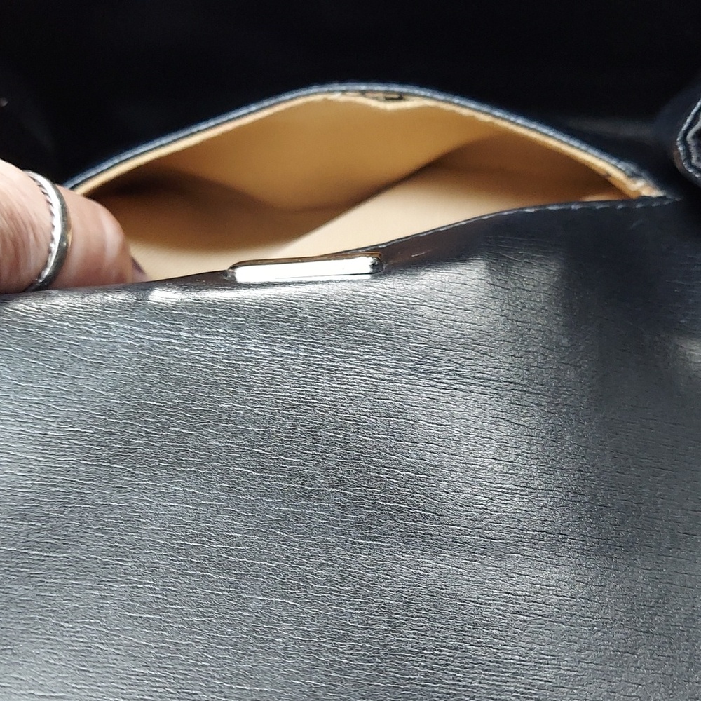 Givenchy Paris Bag, Black Evening Clutch, Silver Bow Accent, Snap Close, Vintage - Picture 11 of 11
